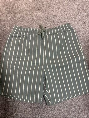 Forever 21 Men’s Gray Vertical Stripe Drawstring Shorts